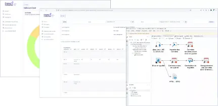 Pages ouvertes montrant des outils de traitement de données